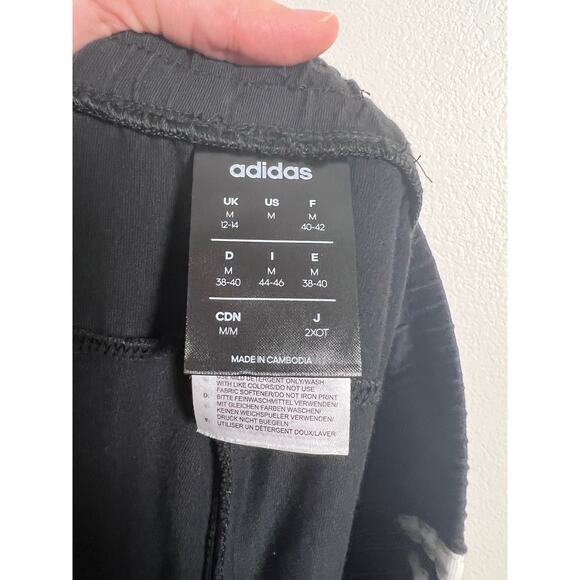 Adidas Black Three Stripe Drawstring Athleisure Active Jogger Pants Size Medium - Picture 2 of 5